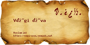 Vági Éva névjegykártya